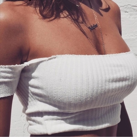 LF Tops - 'Dylan' White Off Shoulder Top